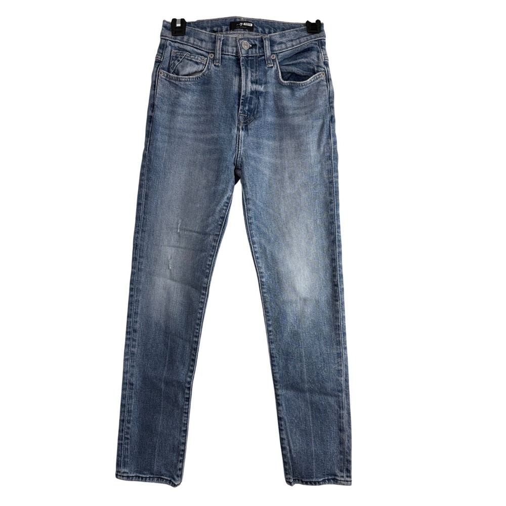 7 For All Mankind Peggi High Waist Straight Leg Jeans Blue Denim Size 25
